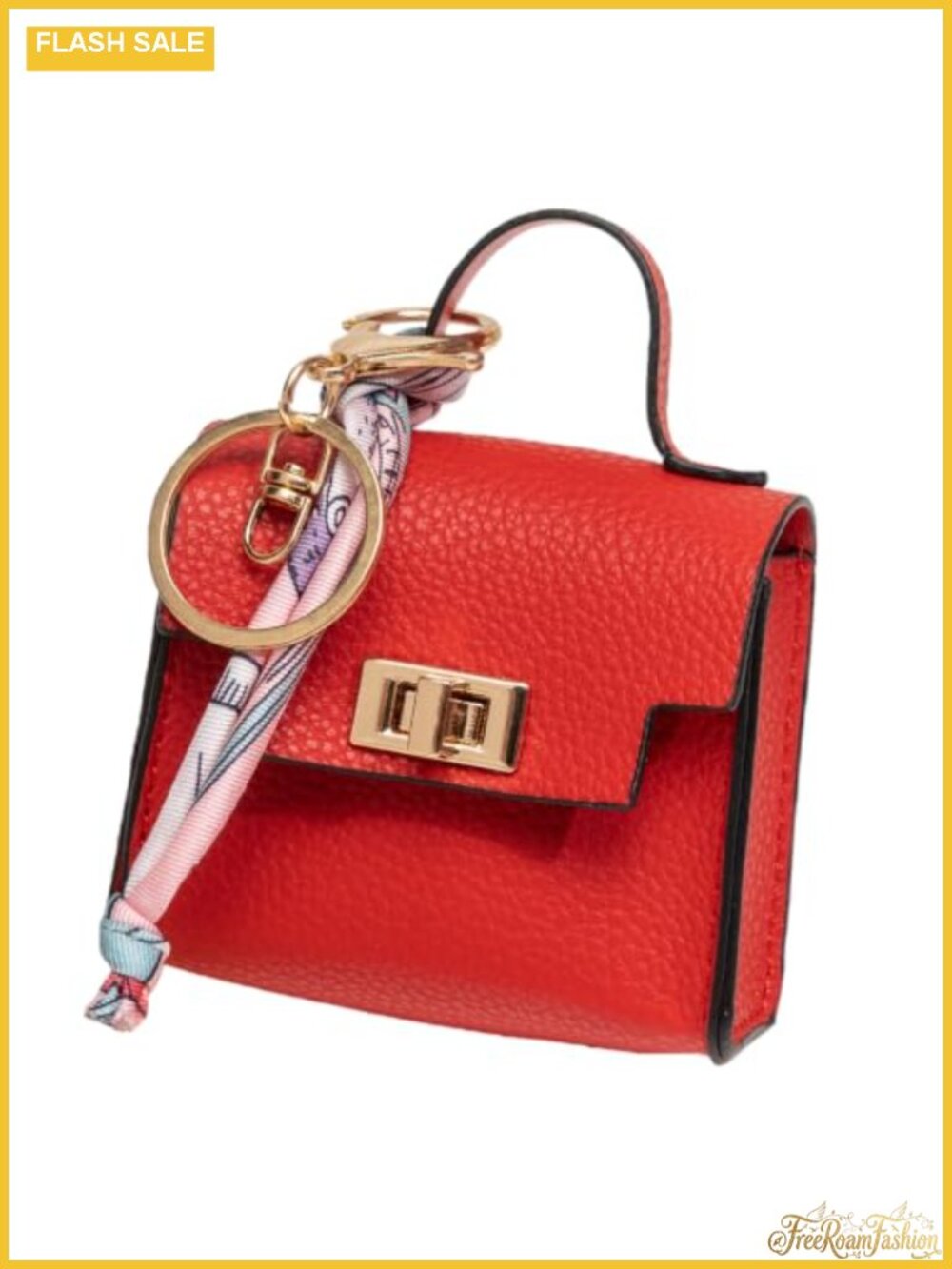 Vegan Leather Mini Backpack Coin Purse Keychain Twist-Lock
